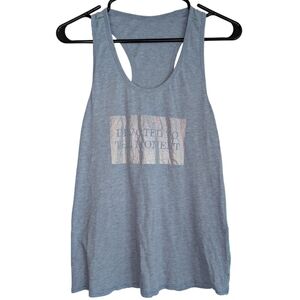Lululemon Athletica Blue‎ Tank to Silver Graphic " Devoted to the Moment "